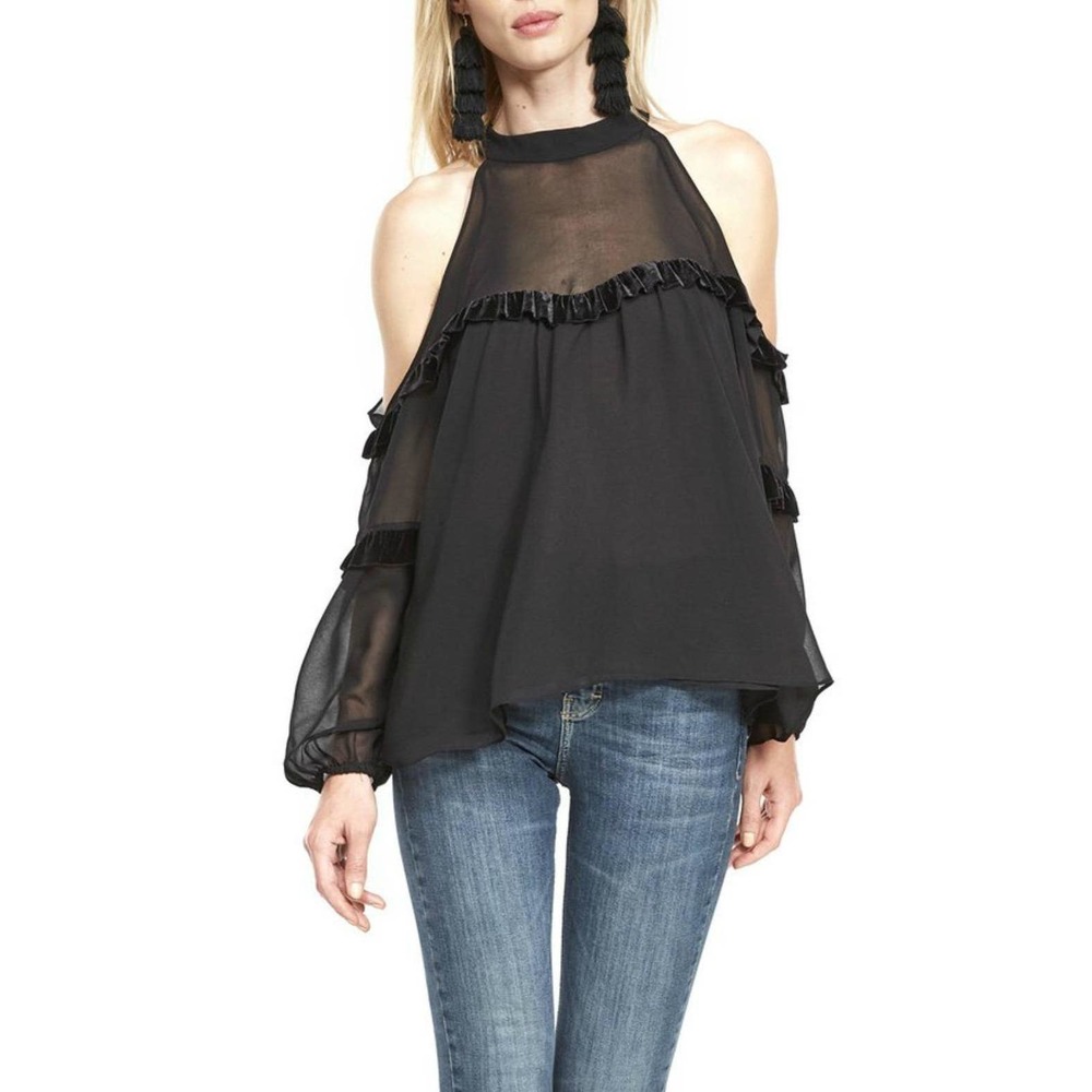 MISA Black Velvet Top & Skirt Set Size‎ XS High Neck Cocktail Witch Party Dress - Picture 11 of 12